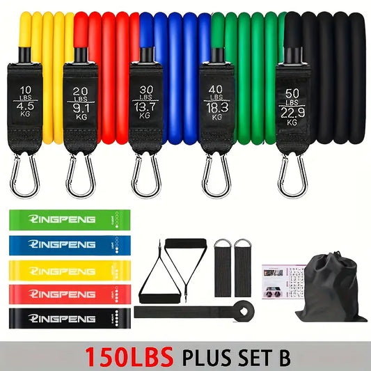 16pcs Resistance Bands Set with Handles - 5 Tube Fitness Bands-1